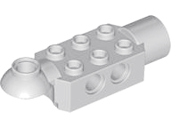 Technic Brick Special 2 x 3 with Pin Holes, Rotation Joint Ball Half [Horizontal Top], Rotation Joint Socket in Light Bluish Gray
