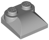 Brick Curved 2 x 2 x 2/3 Two Studs and Curved Slope End in Light Bluish Gray