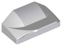Brick Wedged, Curved 1 x 2 x 2/3 No Studs, Wing End in Light Bluish Gray