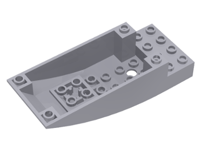 Aircraft Fuselage Curved 10 x 4 x 2 in Light Bluish Gray