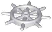 Boat / Ship Wheel / Helm with Slotted Pin in Light Bluish Gray