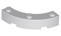 Brick Round Corner 4 x 4 Macaroni Wide with 3 Studs in Light Bluish Gray
