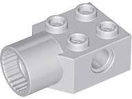 Technic Brick Special 2 x 2 with Pin Hole, Rotation Joint Socket in Light Bluish Gray