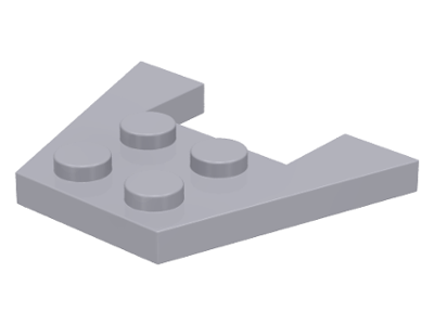 Wedge Plate 3 x 4 without Stud Notches in Light Bluish Gray