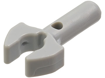 Bar 1L with Clip [Cut Edges and One Side Hole] [Gap in Clip] in Light Bluish Gray