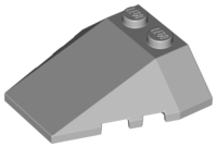 Brick Wedged, Sloped 4 x 4 Triple, Stud Notches in Light Bluish Gray