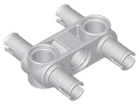 Technic Pin Connector Hub Perpendicular 3L with 4 Pins in Light Bluish Gray