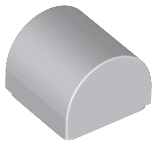 Brick Curved 1 x 1 x 2/3 Double Curved Top, No Studs in Light Bluish Gray