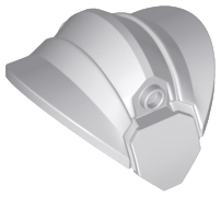 Large Figure Brick 2 x 4 with Heavily Curved Ends, Shoulder Pad Design with Two Studs on the Outside in Light Bluish Gray