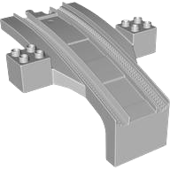 Duplo Train Track Bridge Middle Section with 2 x 2 Studs on Both Sides in Light Bluish Gray