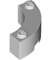 Brick Round Corner 3 x 3 Macaroni with 2 Studs in Light Bluish Gray