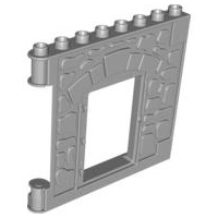 Duplo Building Wall 1 x 8 x 8 with Door Opening - Castle in Light Bluish Gray
