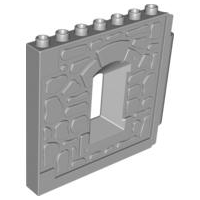 Duplo Building Wall 1 x 8 x 8 with Window Opening - Castle in Light Bluish Gray