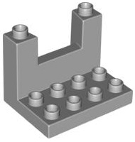 Duplo Plate 3 x 4 x 2 1/3 Rampart in Light Bluish Gray
