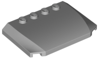 Brick Wedged, Curved Triple 4 x 6 x 2/3 with 4 Studs in Light Bluish Gray