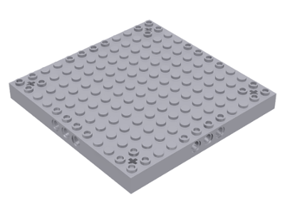 Brick Special 12 x 12 with 3 Pin Holes on Each Side and Axle Holes in Corners in Light Bluish Gray
