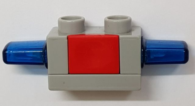 Duplo Siren with Light & Sound, 1 x 2 Base with Red Button in Light Bluish Gray