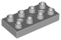 Duplo Plate 2 x 4 with Two Holes in Light Bluish Gray