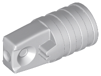 Hinge Cylinder 1 x 2 Locking with 1 Finger and Axle Hole On Ends [No Side Slots] in Light Bluish Gray