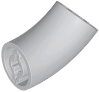 Brick Round 2 x 2 D. Tube with 45° Elbow and Axle Holes (Crossholes) at Each End [LONG] in Light Bluish Gray