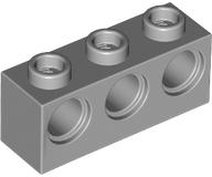 Technic Brick 1 x 3 [3 Pin Holes] in Light Bluish Gray