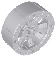 Wheel Wagon Viking with 12 Holes [7 Studs Diameter] in Light Bluish Gray