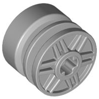 Wheel 18mm x 14mm with Axle Hole, Fake Bolts and Shallow Spokes in Light Bluish Gray