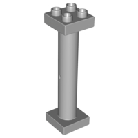 Duplo Support Column 2 x 2 x 6 Round with Open Latticed Back in Light Bluish Gray