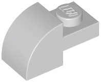 Brick Curved 1 x 2 x 1 with Curved Top in Light Bluish Gray