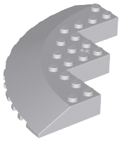 Brick Round Corner 10 x 10 with Slope 33° Edge, Axle Hole, Facet Cutout in Light Bluish Gray