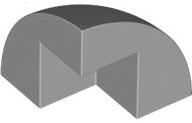 Brick Round Corner, Curved 2 x 2 x 1 2/3 Quarter Dome with 1 Cutout in Light Bluish Gray