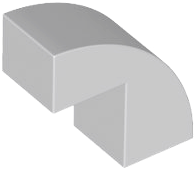 Brick Curved 1 x 2 x 1 2/3 with 1 Cutout in Light Bluish Gray