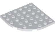 Plate Round Corner 6 x 6 in Light Bluish Gray