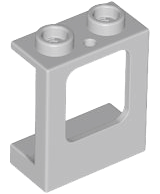 Window 1 x 2 x 2 Plane, Hollow Studs, Single Hole Top and Bottom for Glass in Light Bluish Gray