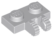 Hinge Plate 1 x 2 Locking with 2 Fingers on Side, 9 Teeth in Light Bluish Gray