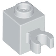 Brick Special 1 x 1 with Clip Vertical [Open O Clip, Hollow Stud] in Light Bluish Gray