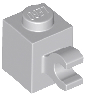 Brick Special 1 x 1 with Clip Horizontal in Light Bluish Gray