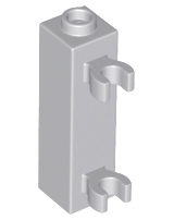 Brick Special 1 x 1 x 3 with 2 Clips Vertical [Hollow Stud, Open O Clips] in Light Bluish Gray