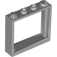 Window 1 x 4 x 3 without Shutter Tabs in Light Bluish Gray