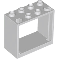 Window 2 x 4 x 3 Frame with Hollow Studs in Light Bluish Gray