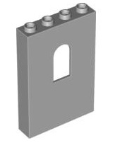 Panel 1 x 4 x 5 with Arched Window in Light Bluish Gray