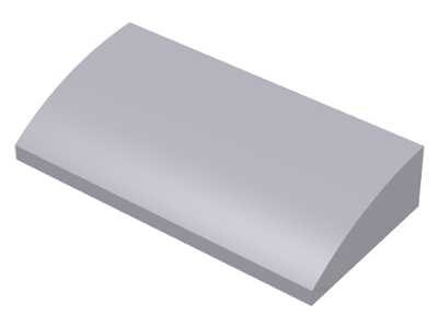 Brick Curved 2 x 4 x 2/3 No Studs [No Bottom Tubes] in Light Bluish Gray