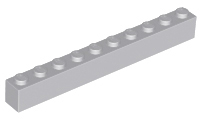 Brick 1 x 10 in Light Bluish Gray
