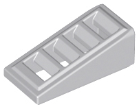 Brick Sloped 18° 2 x 1 x 2/3 with 4 Slots / Grate in Light Bluish Gray