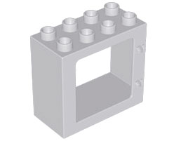 Duplo Door / Window Frame Flat Front Surface, Completely Open Back in Light Bluish Gray