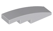 Brick Curved 4 x 1 No Studs [Stud Holder with Asymmetric Ridges] in Light Bluish Gray
