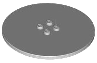 Plate Special Round 8 x 8 with 2 x 2 Center Studs with Groove in Light Bluish Gray