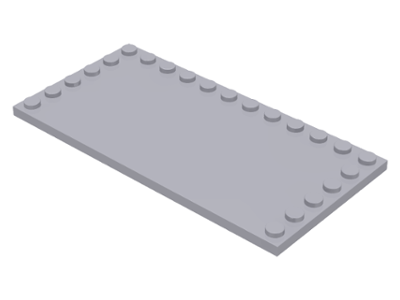 Plate Special 6 x 12 with Studs on 3 Edges in Light Bluish Gray