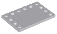 Plate Special 4 x 6, Studs on 3 Edges in Light Bluish Gray