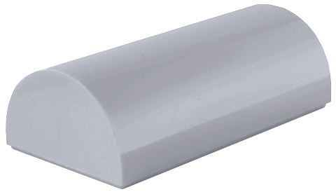 Brick Curved 2 x 4 Double, No Studs, with Groove in Light Bluish Gray